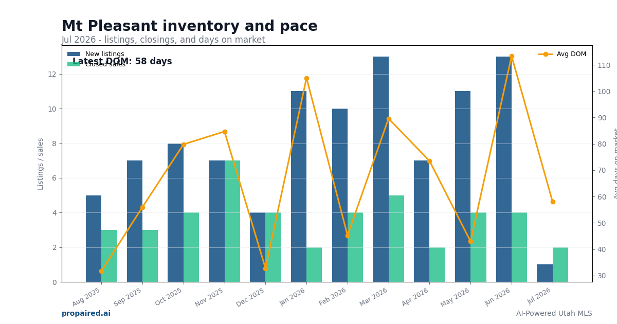 Mt Pleasant inventory and days on market